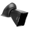 Black camera LCD viewfinder amplifier with magnification lens for DSLR and mirrorless cameras