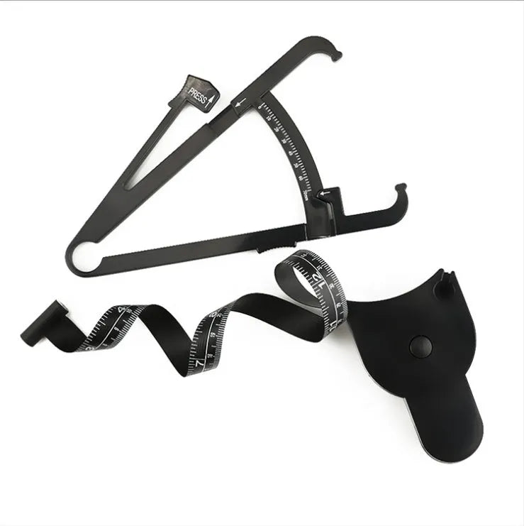 Black body fat caliper instrument for skinfold measurement with 0-70mm range