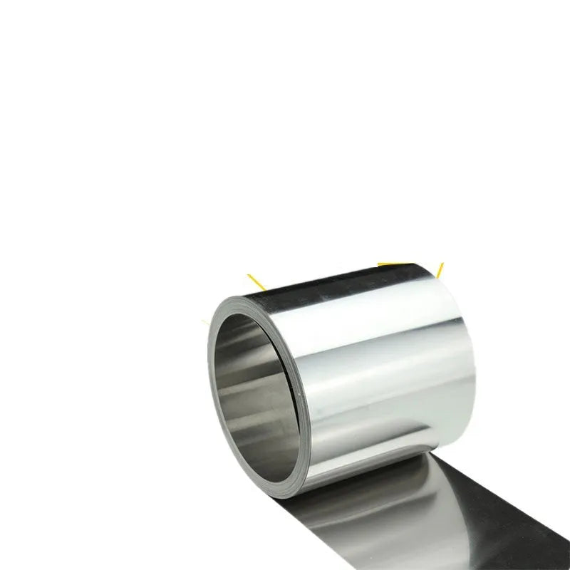 304 stainless steel metal strip roll in various widths for automotive shimming and repair.