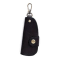 Genuine leather handmade short car key case in black, brown, coffee, and purplish red.