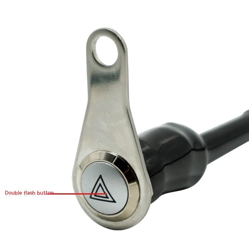 Black stainless steel motorcycle double flash switch with illuminated ring, model KG-057A