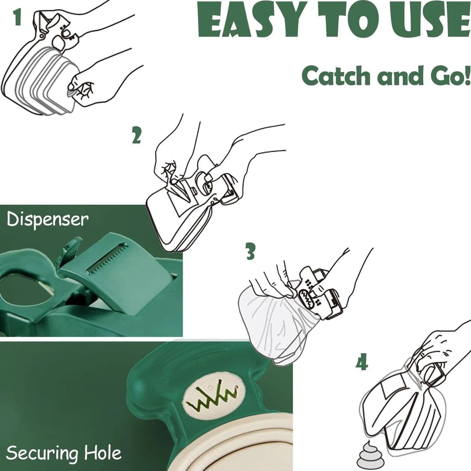 Portable blue pooper scooper with expandable waste container and integrated bag dispenser for dog walks
