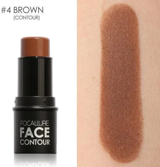 Face contour highlighter makeup product shown in four colour variants A, B, C, D for cheek and brow bone application.