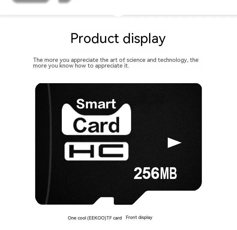 A 256MB TF series memory card with dimensions of 11mm by 15mm by 1mm