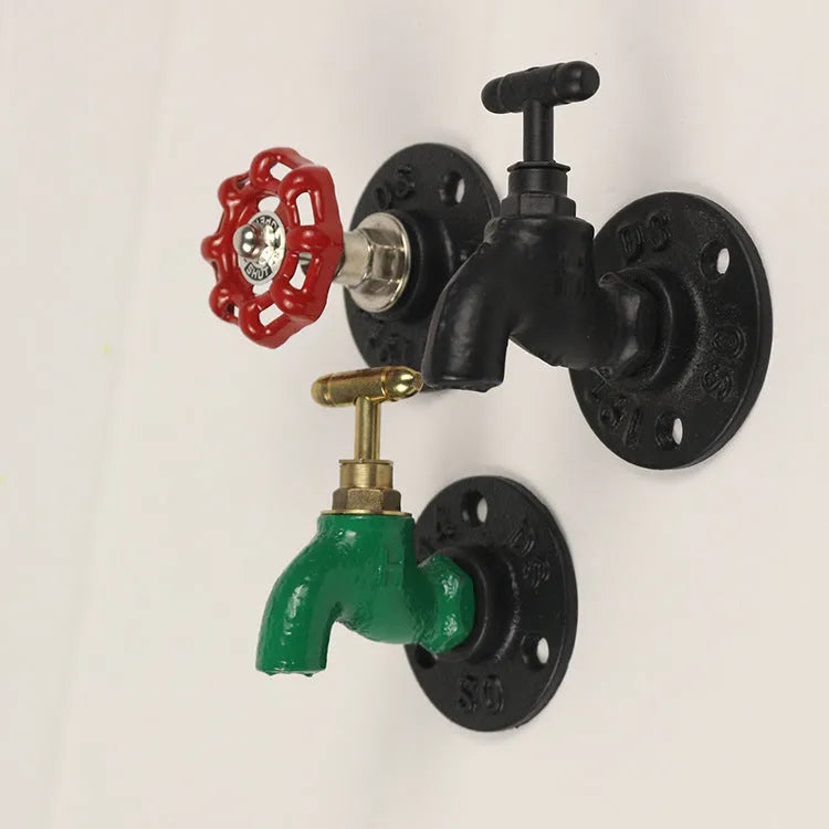 Water pipe style metal towel rack hook with polished finish in three colour options