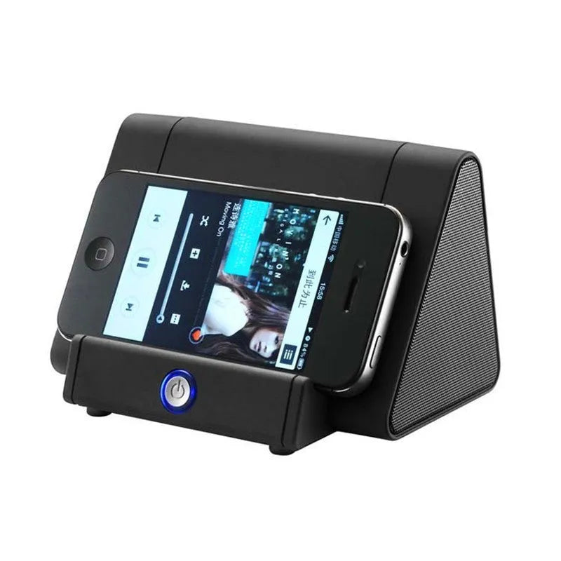 Black and white wireless mini Bluetooth speaker with built-in USB cable for mobile phones and laptops
