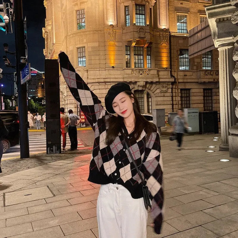 Casual knitted cardigan in acrylic fabric showing free size regular cut with medium thickness and macaron colour options