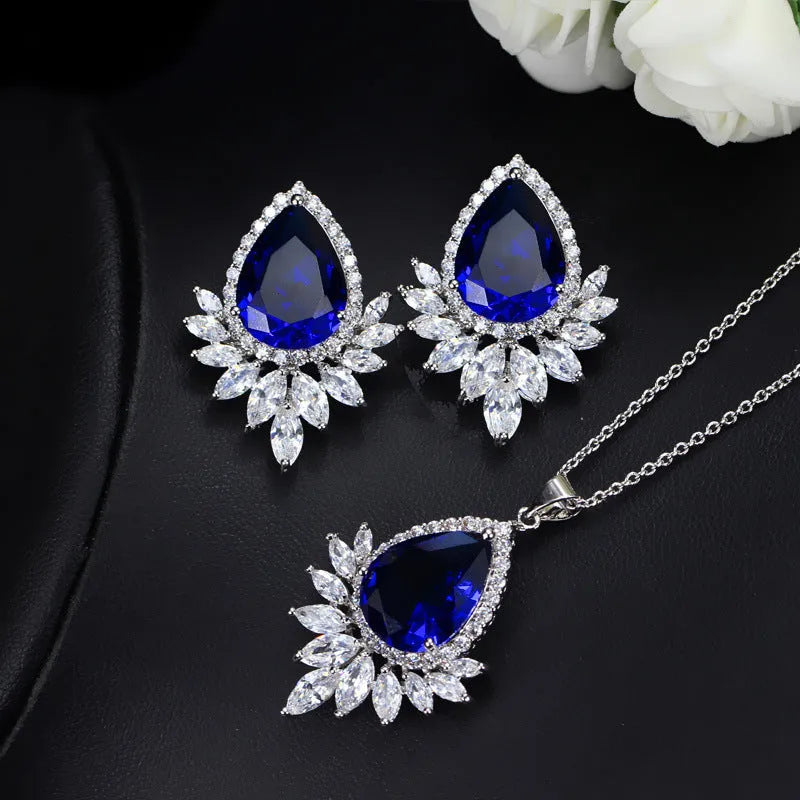 AAA jewellery chain set for bridal banquets in blue, red, and white colour options