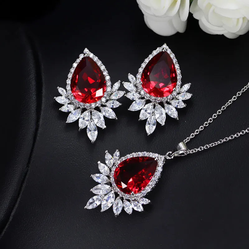 AAA jewellery chain set for bridal banquets in blue, red, and white colour options