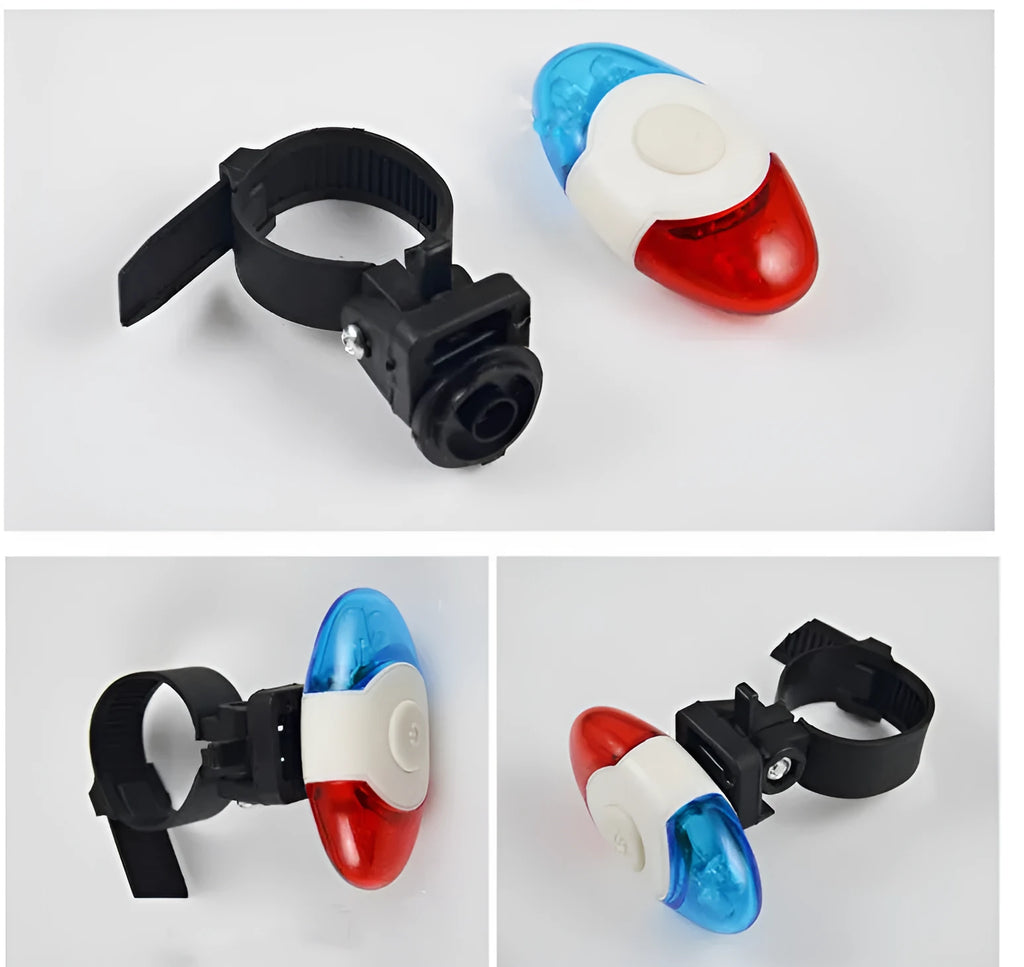 Red and blue 4LED tail light with adjustable mount for equipment accessories