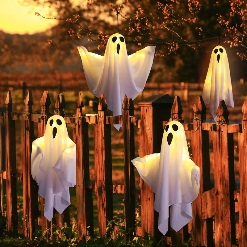 Halloween ghost indoor party light with cloth scream decoration in orange and white colour options