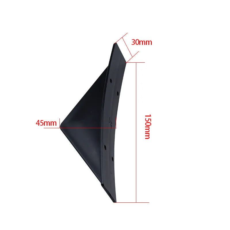 Black carbon fibre style universal triangular rear spoiler lip for cars measuring 15cm