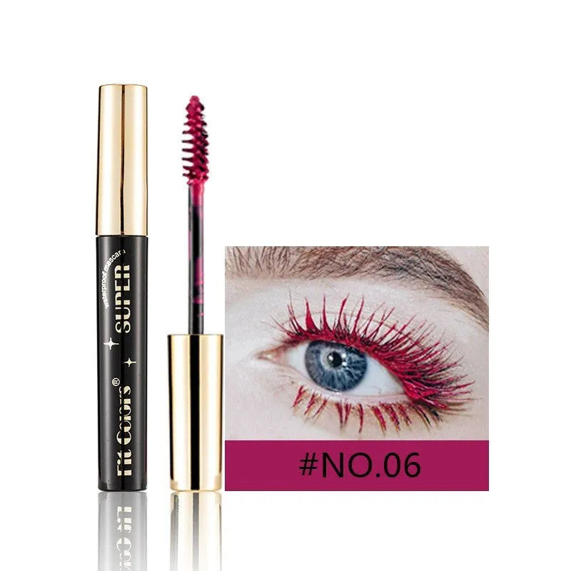 Colourful mascara for stage and nightclub use showing 12 different shade options
