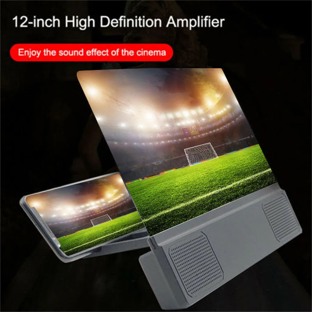 Portable mobile phone screen amplifier with speakers and flexible aluminium alloy gooseneck stand