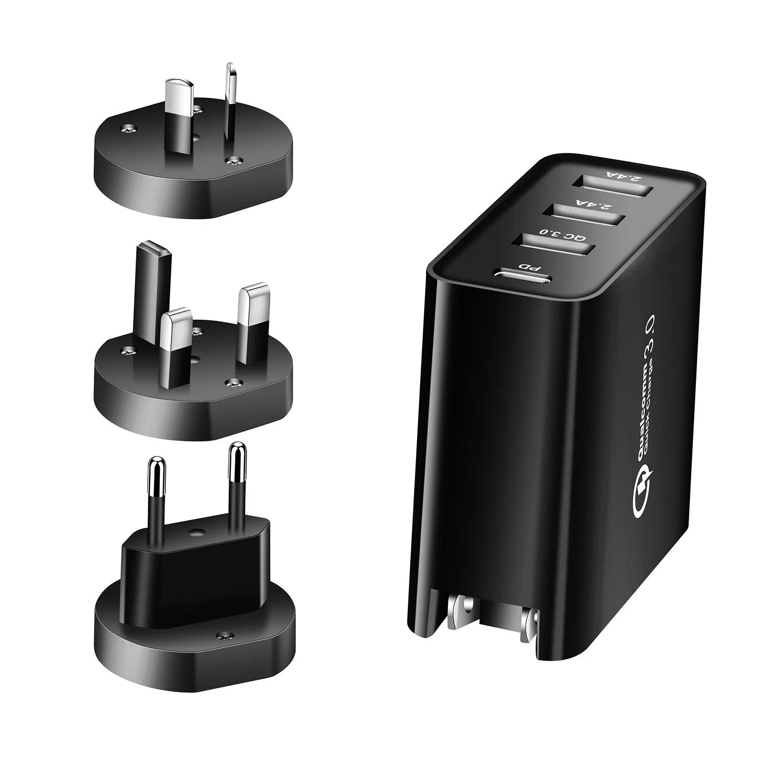 48wpd four-port USB-C fast charger with Power Delivery and indication lights