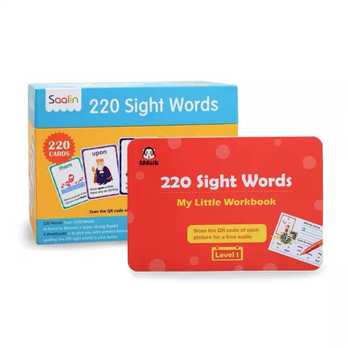 220 high frequency word gift box set with educational cards and workbooks for early childhood phonics practice