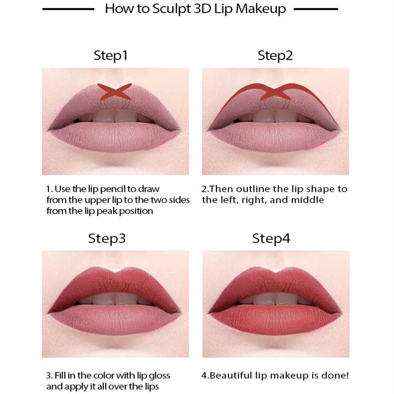Matte finish lip liner pencil in one of 14 available shades, from 201 to 214 colour.