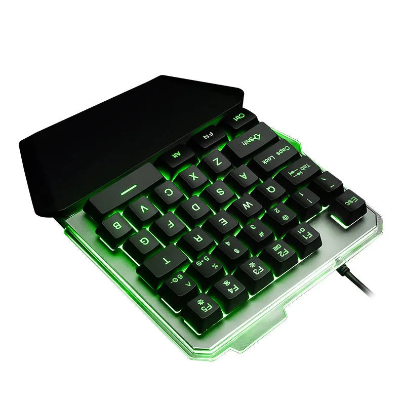 G40 Flow Colour black robotic one-handed gaming keyboard with RGB backlighting