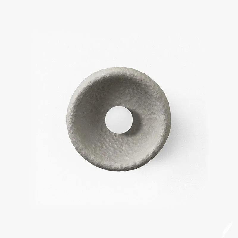 Modern Japanese-style silent wall lamp with round resin shade in three size options