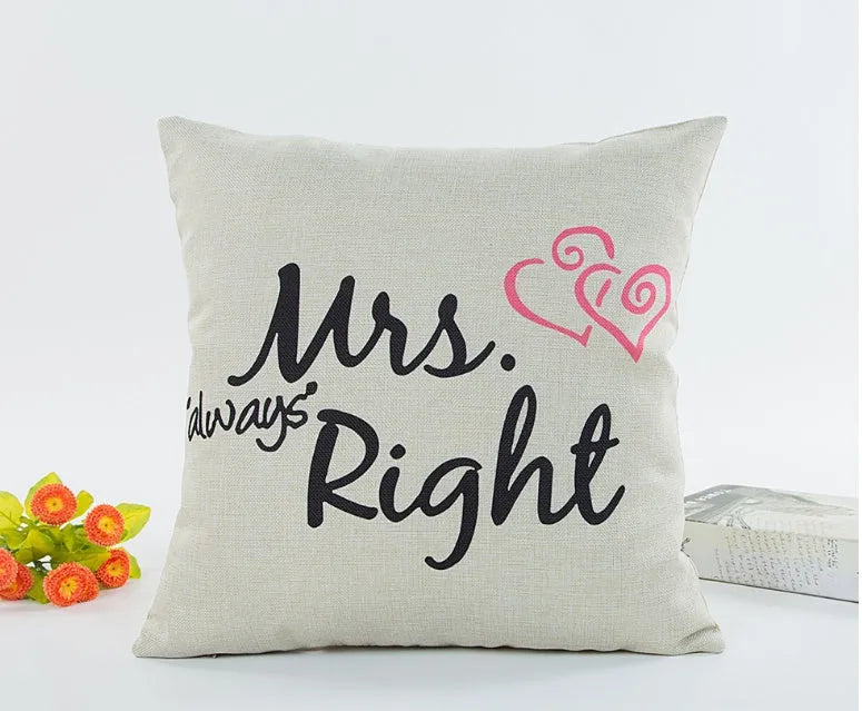 Linen valentine couple hugging pillowcase decorative square cushion cover 45x45cm