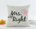 Linen valentine couple hugging pillowcase decorative square cushion cover 45x45cm