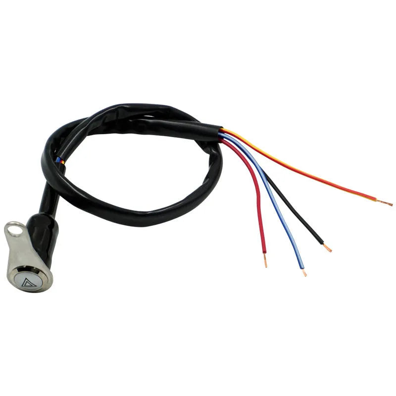 Black stainless steel motorcycle double flash switch with illuminated ring, model KG-057A