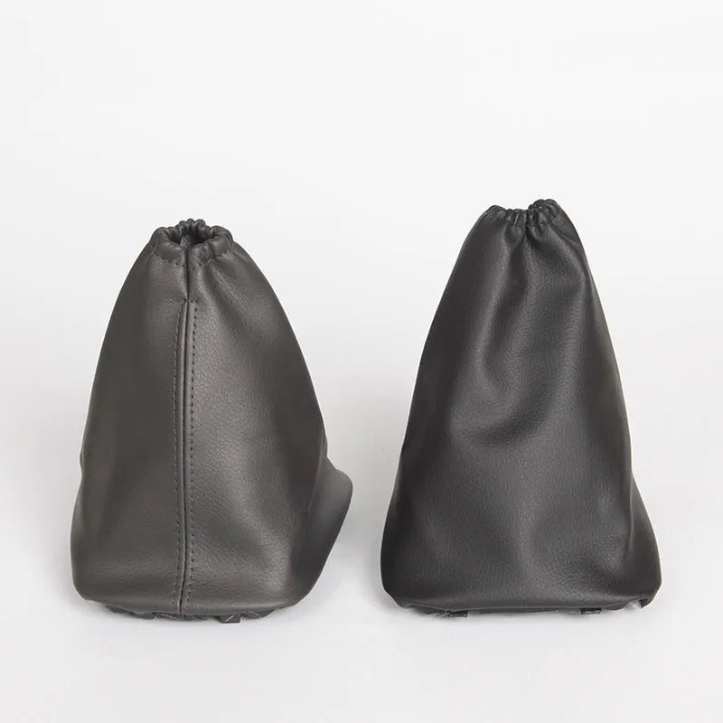 Black genuine leather Toyota Corolla gear shift dust cover showing dimensions