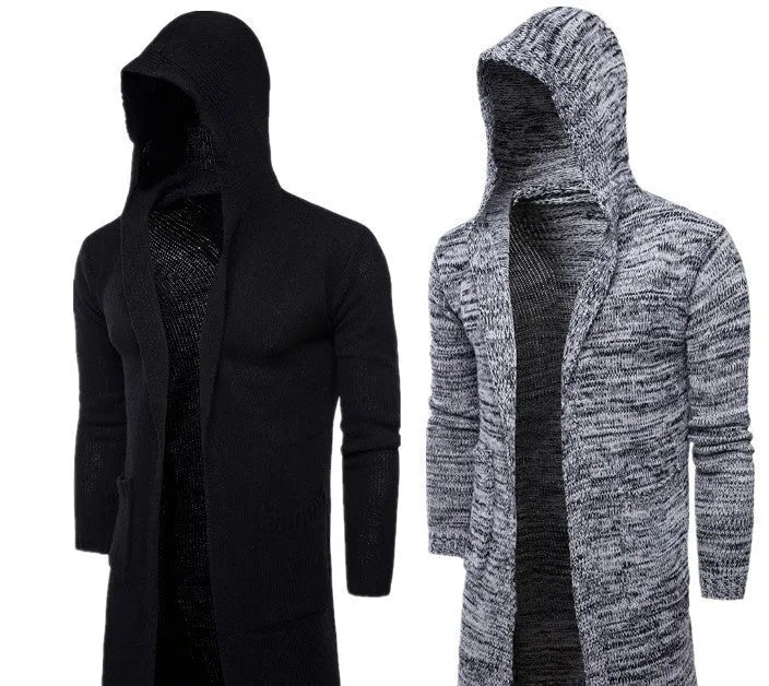 Mens wool blend cardigan sweater button front available in black and gray sizes L M XL XXL