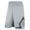 Men's polyester training shorts five-quarter length in black with white side panel for running and fitness