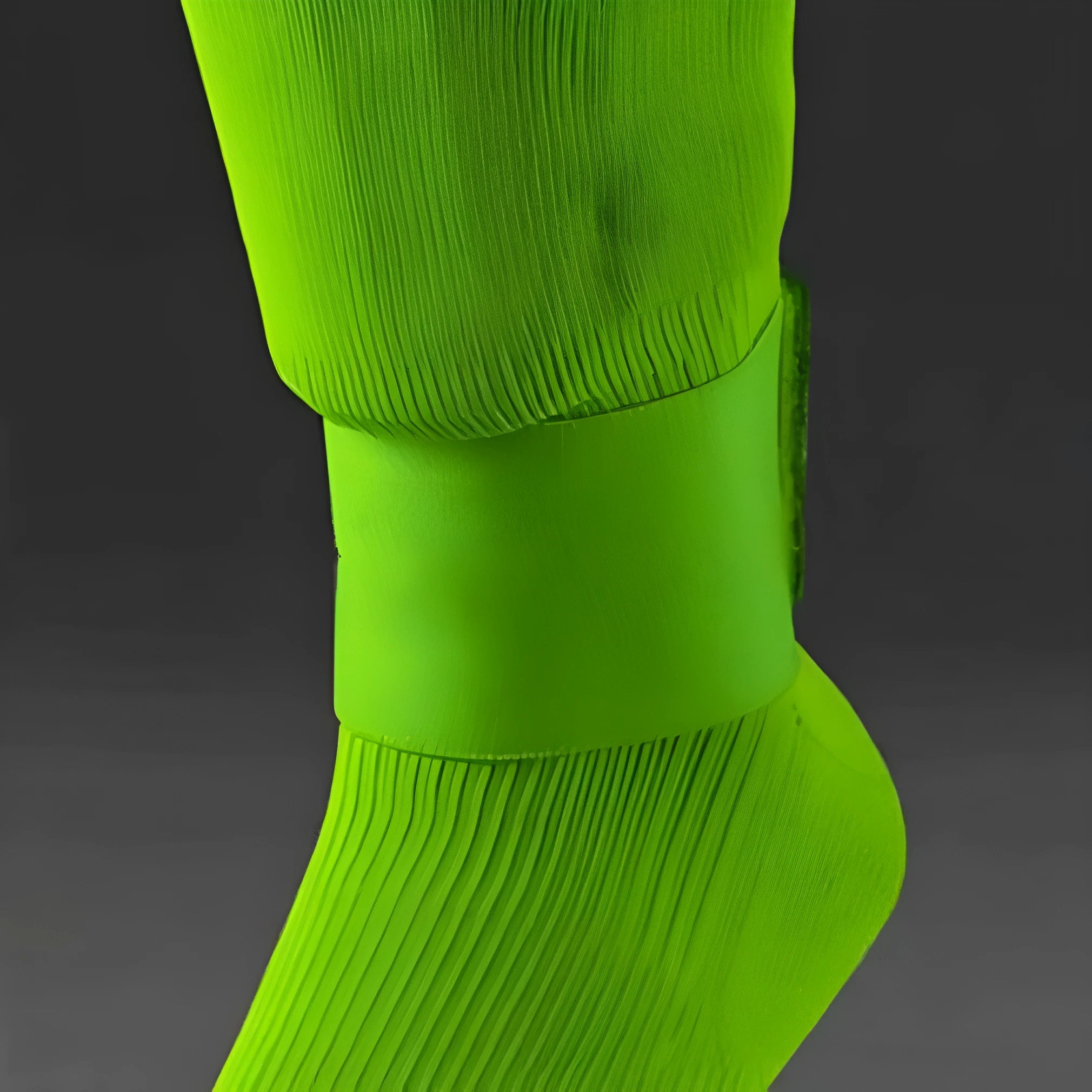 Red rubber football shin guard magic tape belt showing elastic strap for sports protection