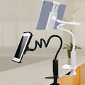 Flexible magnalium phone and tablet holder with adjustable arm and suction cup base