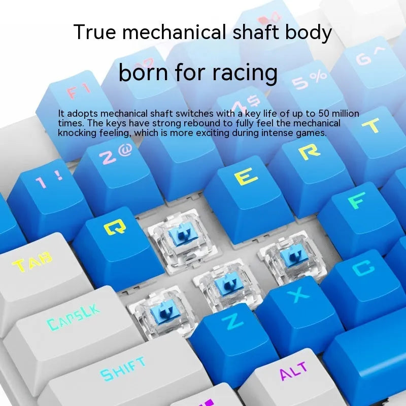 K87 mechanical keyboard with metal frame and wired USB connection in selectable colour schemes