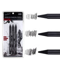 Six wood-free graphite sketching pencils showing different darkness grades from HB to EE