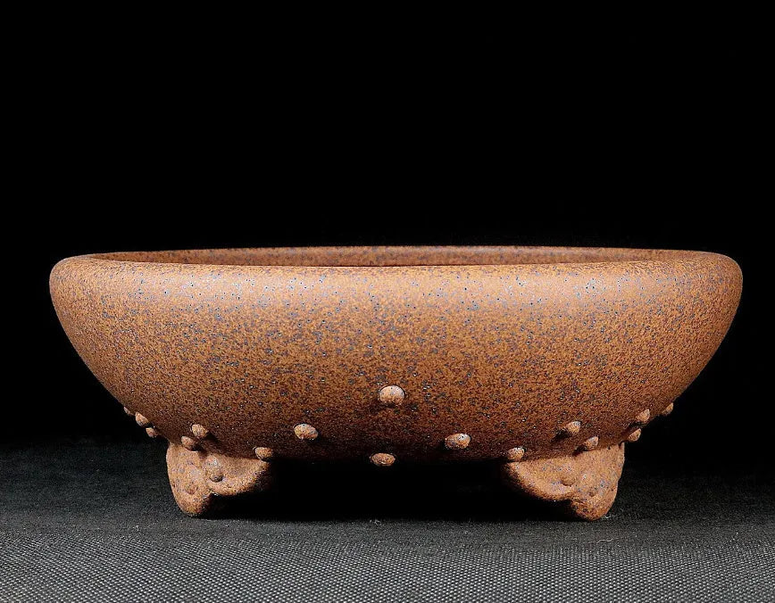 Handmade ceramic flower pot with purple sand craft, classical style, 22cm outer diameter