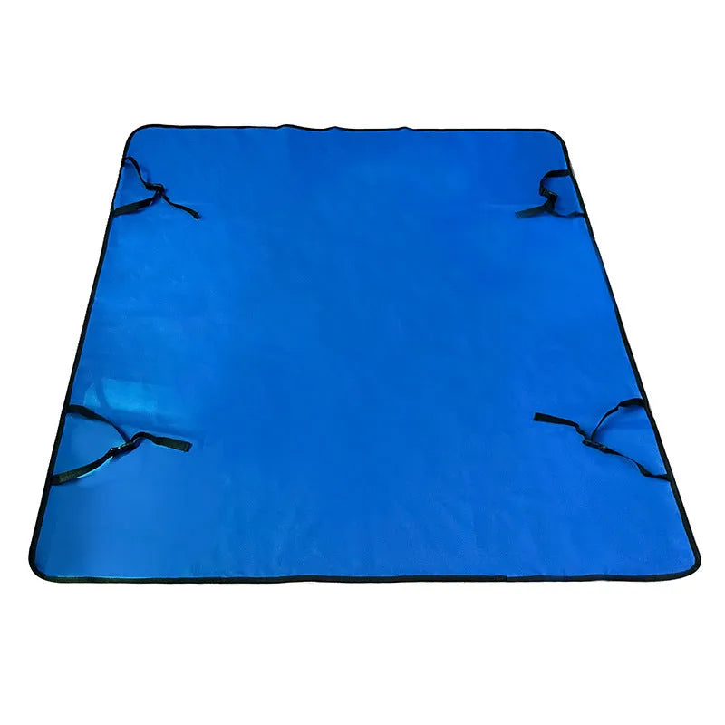 Car pet mat covering rear seat with water resistant cloth material in choice of colours and paw print designs
