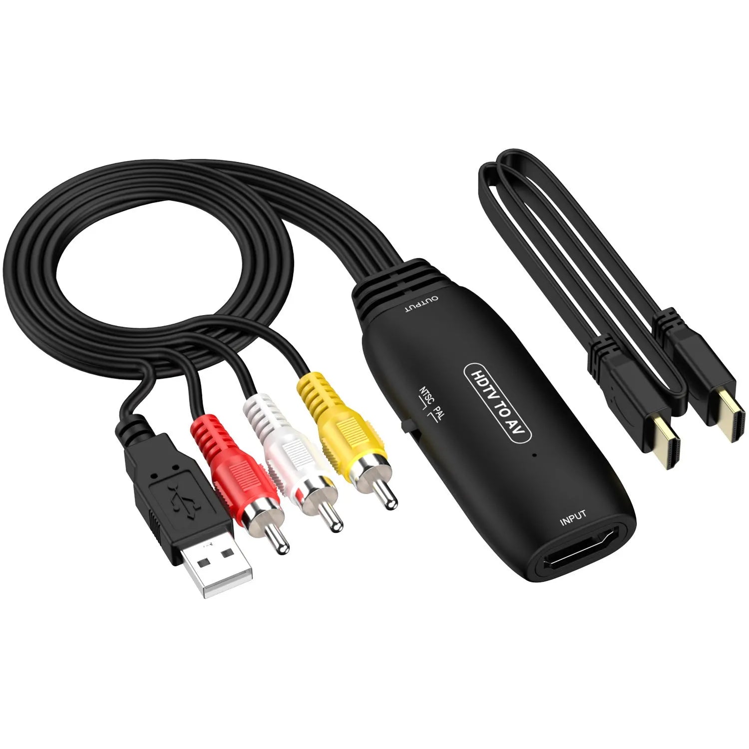 HDMI to AV adapter cable with 110cm length for monitor and projector connections
