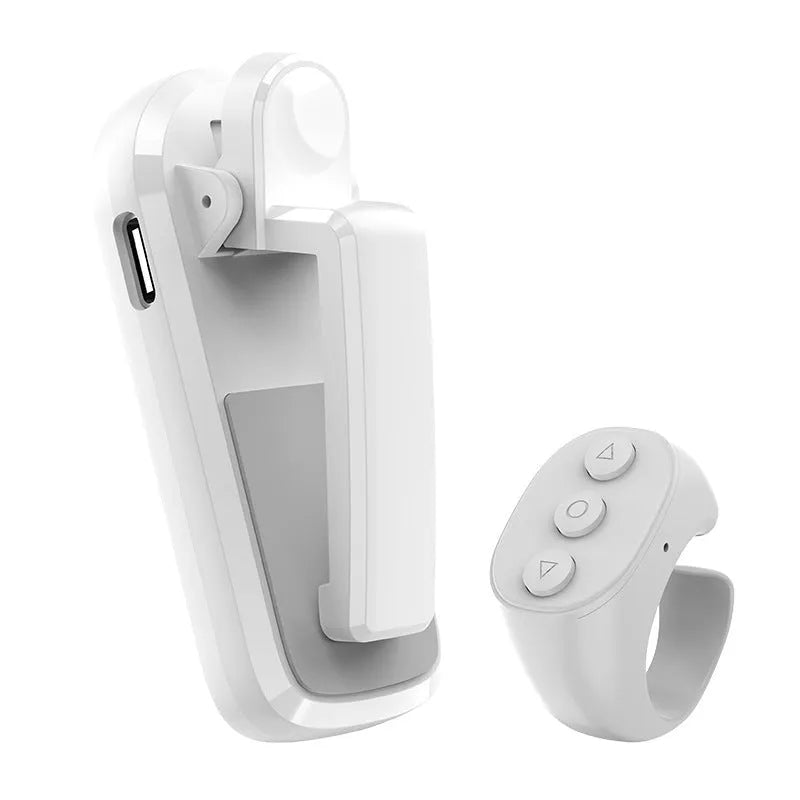 Wireless page turner remote control with foot clickers for tablets and e-readers in black, white, or pink colours