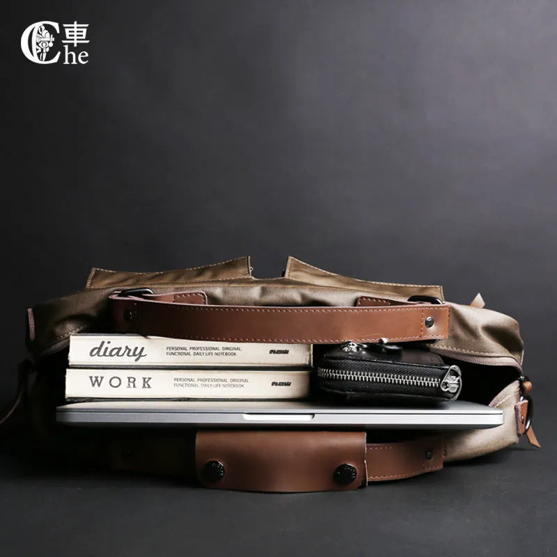 DPark single shoulder sling laptop bag in black, brown, and khaki colours for 14-15 inch laptops