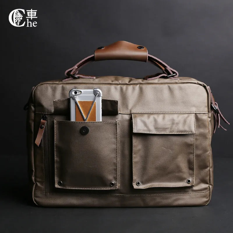DPark single shoulder sling laptop bag in black, brown, and khaki colours for 14-15 inch laptops
