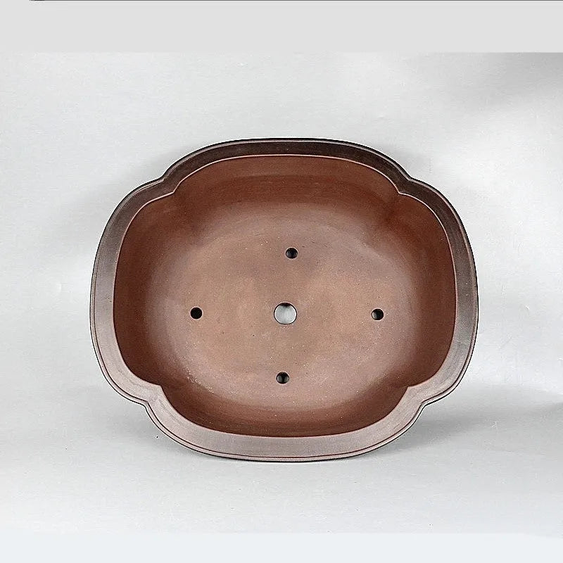 Handmade antique crabapple shaped purple clay flowerpot, large Chinese style planter