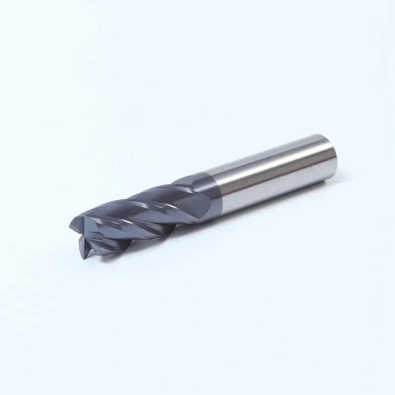 Hard alloy spiral milling cutter with four cutting edges and straight shank