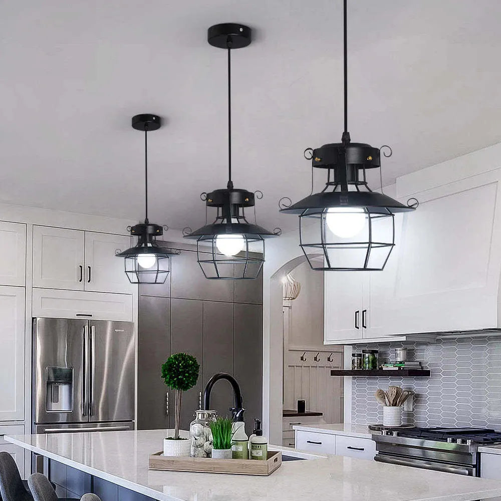 American iron retro droplight lamp with lantern-shaped design