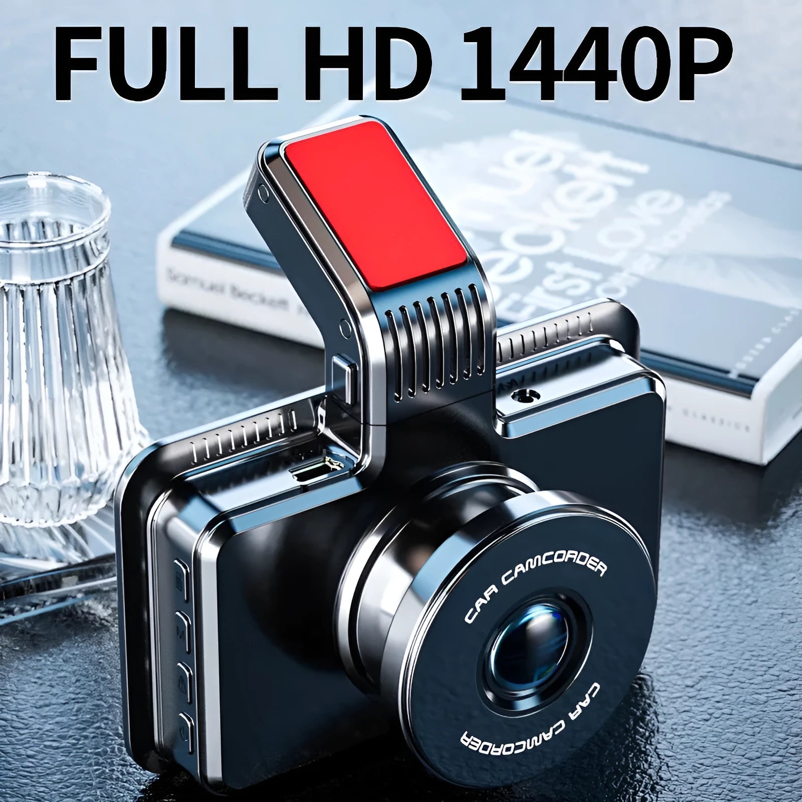 3-inch HD car DVR with dual lens system for front and rear video recording