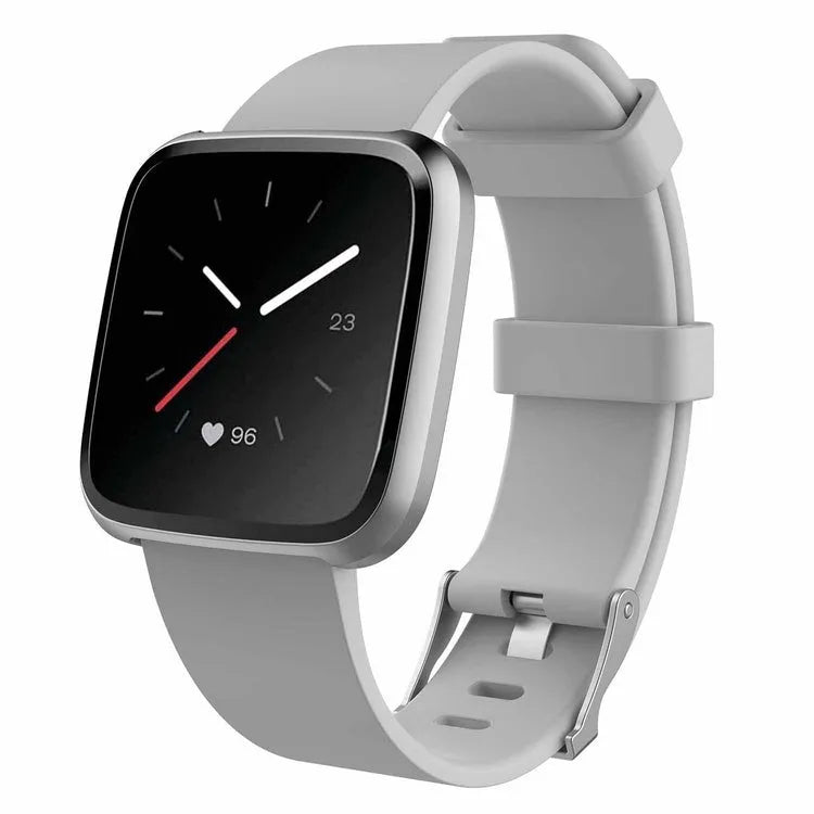 Fitbit Versa Lite replacement strap in multiple colours showing TPE material and size options.
