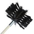 Flexible chimney cleaning brush with bendable rod and nylon bristles for dryer and duct cleaning.