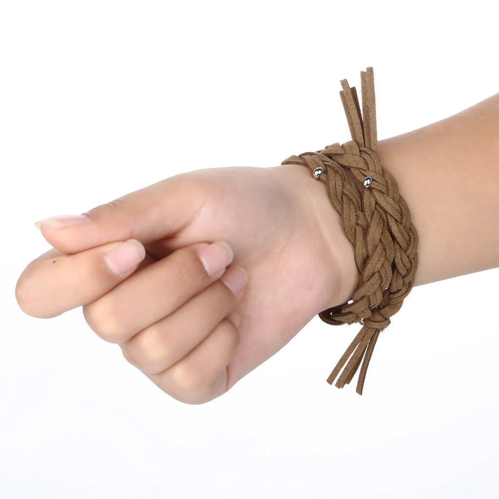 Genuine leather cord braided smart watch strap for iWatch in Black, Brown, Dark Brown, Green, Pink, and Red sizes 38/40/41mm and 42/44/45mm