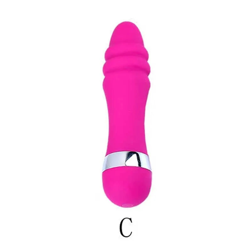 A selection of six different mini realistic dildo styles for women, labelled A through F