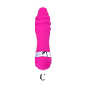 A selection of six different mini realistic dildo styles for women, labelled A through F
