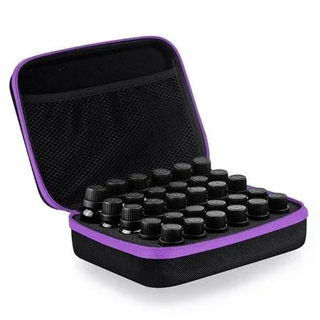 Red essential oil storage bag with 30 compartments for 15ml bottles, EVA cube design