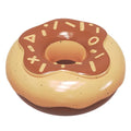 Pink yellow chocolate TPR donut dog toy with teeth-cleaning texture for small medium dogs